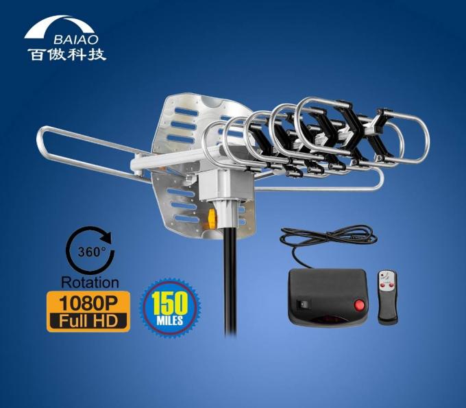 آنتن دیجیتال HDTV تقویت شده موتوری Yagi UHF با چرخش 360 درجه 0
