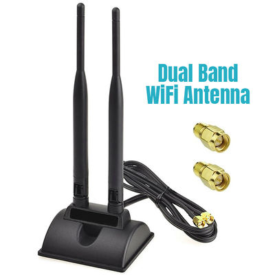 2.4GHz 5GHz دو باند هوایی ارتباطات وای فای بی سیم آنتن SMA پایه مغناطیسی برای کارت شبکه PCI-E USB Adapter Router