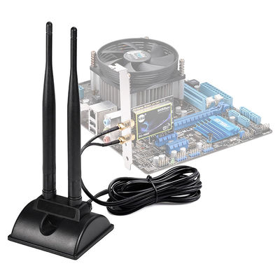 2.4GHz 5GHz دو باند هوایی ارتباطات وای فای بی سیم آنتن SMA پایه مغناطیسی برای کارت شبکه PCI-E USB Adapter Router