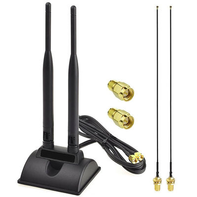 2.4GHz 5GHz دو باند هوایی ارتباطات وای فای بی سیم آنتن SMA پایه مغناطیسی برای کارت شبکه PCI-E USB Adapter Router
