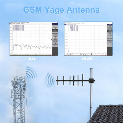 GSM Yagi Antenna 9dBi افزایش بالا در فضای باز 3G 4G Yagi Antenna قطبی / افقی برای تقویت سیگنال سلولی