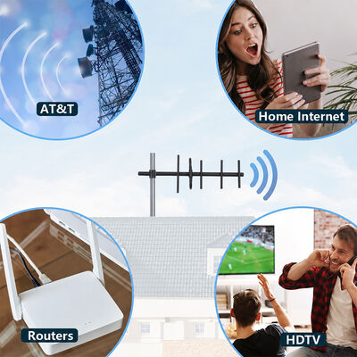 GSM Yagi Antenna 9dBi افزایش بالا در فضای باز 3G 4G Yagi Antenna قطبی / افقی برای تقویت سیگنال سلولی