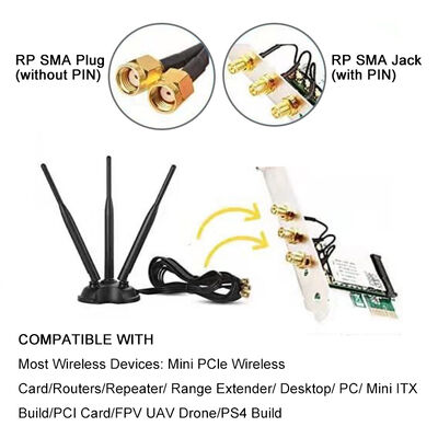 آنتن وای فای دو بانده 2.4G 5.8G با بهره بالا، آنتن اومنی 8dBi برای روتر وای فای و کارت شبکه بی‌سیم